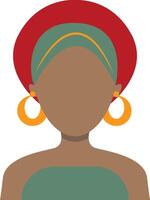 africain femme avatar sur blanc Contexte. plat visage conception vecteur