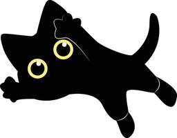 international chat journée silhouette. illustration de noir mignonne chat. isolé sur blanc Contexte. vecteur