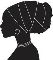 noir aux femmes histoire mois. côté vue silhouette de aux femmes diriger. plat style illustration vecteur