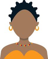 africain femme avatar sur blanc Contexte. plat visage conception vecteur