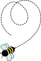 abeille en volant sur à pois chemin. isolé illustration sur une blanc Contexte vecteur