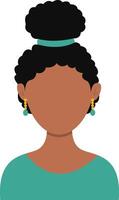 africain femme avatar avec portrait style. illustration sur blanc Contexte. vecteur