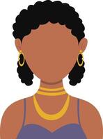 africain femme avatar avec portrait style. illustration sur blanc Contexte. vecteur