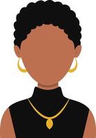 africain femme avatar avec portrait style. illustration sur blanc Contexte. vecteur