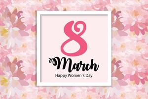 poster international happy women's day 8 mars carte de voeux floral vector illustration