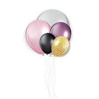 Brillant joyeux anniversaire ballons background vector illustration