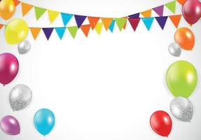 Brillant joyeux anniversaire ballons background vector illustration