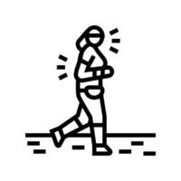 le jogging personnes âgées loisir ligne icône illustration vecteur
