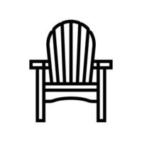 adirondack chaise Extérieur meubles ligne icône illustration vecteur