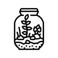 terrarium Urbain jardinage ligne icône illustration vecteur