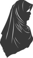 silhouette hijab symbole noir Couleur seulement vecteur