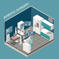 concept isométrique de chirurgie robotique vecteur