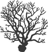 silhouette coraux sont Marin invertébré animal noir Couleur seulement vecteur