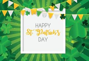 joyeux saint patrick fond avec des feuilles de trèfle. illustration vectorielle vecteur