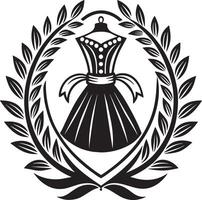 mode et robe logo conception noir et blanc illustration vecteur