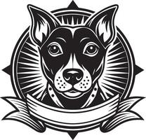 chien et animal de compagnie logo conception noir et blanc illustration vecteur
