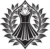 mode et robe logo conception noir et blanc illustration vecteur