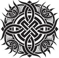 celtique ornement logo icône conception noir et blanc illustration vecteur