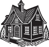 esquisser dessin maison illustration noir et blanc vecteur