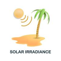 solaire irradiance icône. 3d illustration de climat changement collection. Créatif solaire irradiance 3d icône pour la toile conception, modèles, infographie et plus vecteur