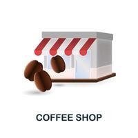 café magasin icône. 3d illustration de café collection. Créatif café magasin 3d icône pour la toile conception, modèles, infographie et plus vecteur