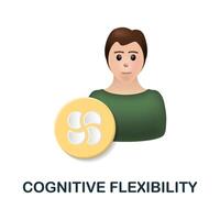 cognitif souplesse icône. 3d illustration de cognitif compétences collection. Créatif cognitif souplesse 3d icône pour la toile conception, modèles, infographie et plus vecteur