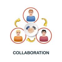 collaboration icône. 3d illustration de entreprise valeur collection. Créatif collaboration 3d icône pour la toile conception, modèles, infographie et plus vecteur