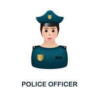 police officier icône. 3d illustration de la criminalité collection. Créatif police officier 3d icône pour la toile conception, modèles, infographie et plus vecteur
