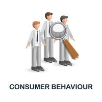 consommateur comportement icône. 3d illustration de client relation collection. Créatif consommateur comportement 3d icône pour la toile conception, modèles, infographie et plus vecteur
