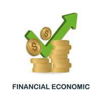 financier économique icône. 3d illustration de économique collection. Créatif financier économique 3d icône pour la toile conception, modèles, infographie et plus vecteur