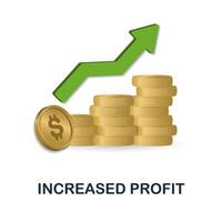 augmenté profit icône. 3d illustration de économique collection. Créatif augmenté profit 3d icône pour la toile conception, modèles, infographie et plus vecteur