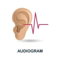 audiogramme icône. 3d illustration de santé vérifier collection. Créatif audiogramme 3d icône pour la toile conception, modèles, infographie et plus vecteur