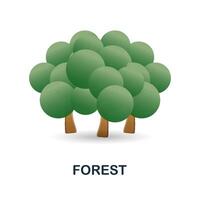 forêt icône. 3d illustration de Extérieur des loisirs collection. Créatif forêt 3d icône pour la toile conception, modèles, infographie et plus vecteur