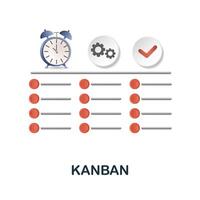 Kanban icône. 3d illustration de projet développement collection. Créatif Kanban 3d icône pour la toile conception, modèles, infographie et plus vecteur