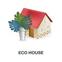 éco maison icône. 3d illustration de écologie et énergie collection. Créatif éco maison 3d icône pour la toile conception, modèles, infographie et plus vecteur