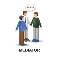 médiateur icône. 3d illustration de discussion collection. Créatif médiateur 3d icône pour la toile conception, modèles, infographie et plus vecteur