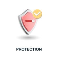 protection icône. 3d illustration de Assurance collection. Créatif protection 3d icône pour la toile conception, modèles, infographie et plus vecteur