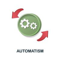 automatisme icône. 3d illustration de Humain productivité collection. Créatif automatisme 3d icône pour la toile conception, modèles, infographie et plus vecteur