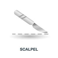 scalpel icône. 3d illustration de médicament collection. Créatif scalpel 3d icône pour la toile conception, modèles, infographie et plus vecteur