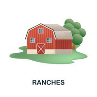 ranch icône. 3d illustration de stations balnéaires collection. Créatif ranch 3d icône pour la toile conception, modèles, infographie et plus vecteur