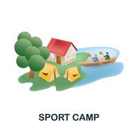 sport camp icône. 3d illustration de stations balnéaires collection. Créatif sport camp 3d icône pour la toile conception, modèles, infographie et plus vecteur