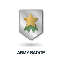 armée badge icône. 3d illustration de guerre collection. Créatif armée badge 3d icône pour la toile conception, modèles, infographie et plus vecteur