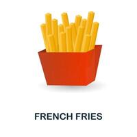 français frites icône. 3d illustration de vite nourriture collection. Créatif français frites 3d icône pour la toile conception, modèles, infographie et plus vecteur