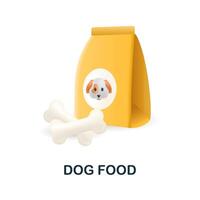 chien nourriture icône. 3d illustration de Accueil animaux domestiques collection. Créatif chien nourriture 3d icône pour la toile conception, modèles, infographie et plus vecteur