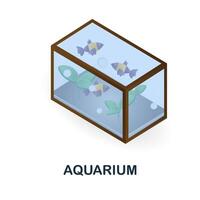 aquarium icône. 3d illustration de Accueil animaux domestiques collection. Créatif aquarium 3d icône pour la toile conception, modèles, infographie et plus vecteur