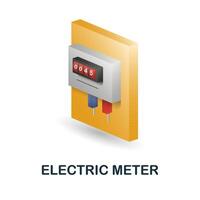 électrique mètre icône. 3d illustration de la mesure collection. Créatif électrique mètre 3d icône pour la toile conception, modèles, infographie et plus vecteur