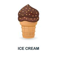 la glace crème icône. 3d illustration de nourriture marché collection. Créatif la glace crème 3d icône pour la toile conception, modèles, infographie et plus vecteur