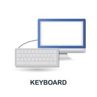 clavier icône. 3d illustration de travail endroit collection. Créatif clavier 3d icône pour la toile conception, modèles, infographie et plus vecteur