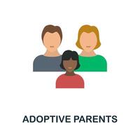 adoptif Parents icône. plat signe élément de enfant adoption collection. Créatif adoptif Parents icône pour la toile conception, modèles, infographie et plus vecteur