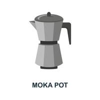 moka pot plat icône. Couleur Facile élément de café collection. Créatif moka pot icône pour la toile conception, modèles, infographie et plus vecteur